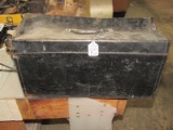 Vintage Black Metal Tool Box w/ Tools