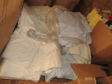 Fabric Lot - Misc. Fabrics White/Blue Fabrics in 1 Box on Wood Pallet