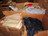 Fabric Lot - Misc. Fabrics Various Colors/Designs in 3 Boxes on Wood Pallet