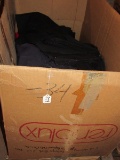 Fabric Lot - Misc. Fabrics Black, Various Sizes in 1 Box on Wood Pallet