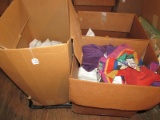 Fabric Lot - Misc. Fabrics Various Colors/Designs in 3 Boxes on Wood Pallet