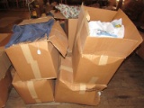 Fabric Lot - Misc. Patterns/Fabric in 6 Boxes on Wood Pallet