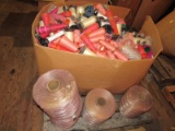 Lot - Box of Misc. Spool Threads/Sewing Threads, Various Designs/Colors on Platter