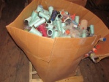 Lot - Box of Misc. Spool Threads/Sewing Threads, Various Designs/Colors on Platter