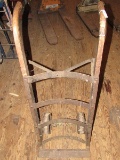 Vintage Wooden Handle Cart Metal Frame