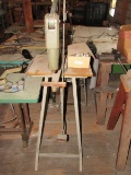 Tall Grey Metal Kick Press on Wooden Top, Metal Base