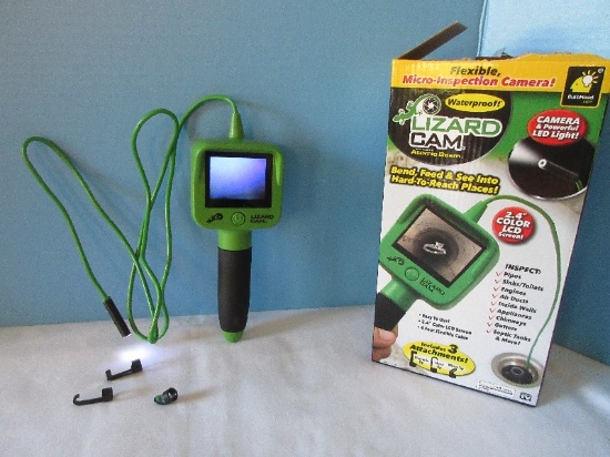 Lizard Cam Flexible Micro-Inspection Camera w/ 1.4" Color LCD Screen, 4ft Flexible