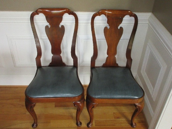 Pair - Baker Furniture Historic Charleston Collection Mahogany Queen Anne Style Side Chair