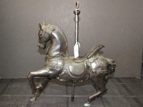 Metal Black Carousel Horse Figurine Décor