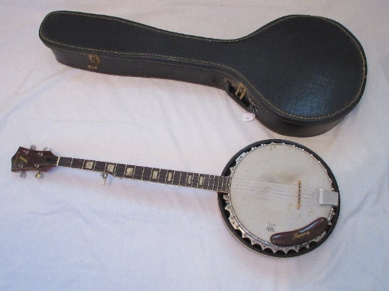 Vintage Harmony 5 String Remo Weather King Banjo w/ Mother of Pearl & Case