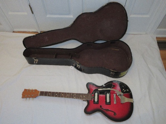 Cherry Red Vintage Classic Electric Guitar w/ Whammy Bar, Tone & Volume Control Knobs