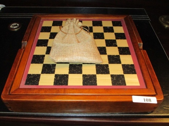 Wooden Game Board Set w/ Misc. Games, Chess/Checkers, Etc.