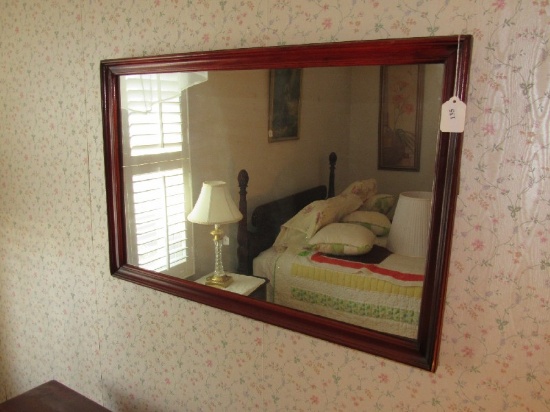 Cherry Wood Frame Wall Mounted Mirror