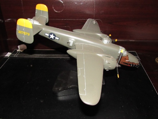 Flying Fortress Wooden Model Plane on Stand