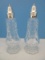 Pair - Shannon Crystal by Godinger 24% Lead Crystal Salt & Pepper 7 3/4