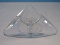 Crystal Mid-Century Modern Tricorner 3 Part Dish Signed