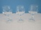 Set - 3 Crystal Goblets w/ Diamond Faceted Orb Stem