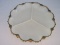 Milk Glass 3 Part Relish Dish Gold Tone Trim