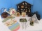 Lot - Wooden House Shape Wall What-Not Display Shelf
