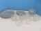 18 Pieces - Arcoroc Seabreeze Pattern Clear Glass Dinnerware Swirled Design Scalloped Rim