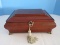 Bombay Co. Mahogany Finish Keepsake Music Box w/ Tassel & Antiqued Brass Patina