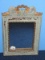 Timeless Old World Style Decorative Wall Mirror w/ Carved Pediment & Beaded Trim