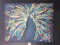 Original Artwork on Wrapped Canvas Beautiful Peacock w/ Tail Fanned Out Artist Signed DRR