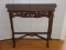 Walnut Entry Hall/Console Table w/ Intricate Carved Pierced Apron