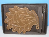 Mud Pie Leaf Cheese Tray w/ Deer Spreader