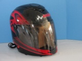 Black Racing Helmet w/ Red Stripes & Checker Flag Design Coffee Maker