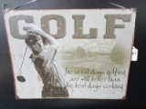 Tin Golf Sign w/ Quote 