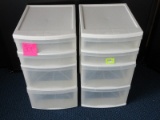 Lot - 2 Gracious Living White Plastic Drawers Storage Organizers