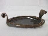 Contemporary Modern Art Pottery w/ Scrolled Handles Signed on Base