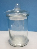 Large Pressed Glass Apothecary Jar w/ Lid & Seal Ring