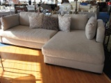 American Furniture Mfg. Transitional Modern Chaise Lounge Sofa Combo w/ Accent Pillows