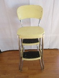 Groovy Retro Stylaire Yellow Kitchen Step Stool Chair
