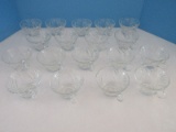 18 Pressed Glass Anchor Hocking Prescut Clear Handled Punch Cups