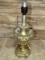 Ornate Gilted/Antique Patina Urn Lamp w/ Scroll Handles