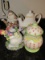 3 Ceramic Teapots, 1 Tall Santa Claus 8 1/2