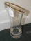 Tall Clear Glass Art Glass Vase w/ Amber Rim
