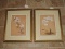 Pair - Gloria Erikson White Flower Picture Print in Gilted Wooden Frames/Matt
