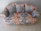 Alan White Company Blue/Orange Floral Pattern 2 Seat w/ Rolled Arms, Pillows