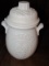 Rumtopf W. Germany Ceramic White Grape Motif Flour Jar w/ Lid