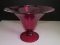 Tall Pink Glass Compote Bowl
