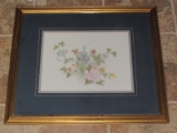 Watercolor Floral Picture Lithograph Artist Signed Limited 1025/1900 Edition
