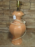 Wide Body Orange Ceramic Lamp
