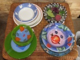 Ceramic Lot - Ironstone Pasta Bowls, Roma Bowls, Jam Fruit Pattern Bowls