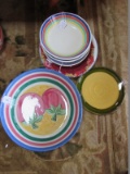 Lot - Misc. Ceramics Large Fruit Motif Bowl, Misc. Bowls, Ceramic Plates, Etc.