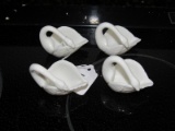 4 Swan Design Ceramic Salt Cellars