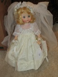 Madame Alexander Doll Bride White Dress on Stand